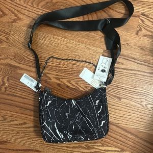 urban essentials marbled cross over bag with chain